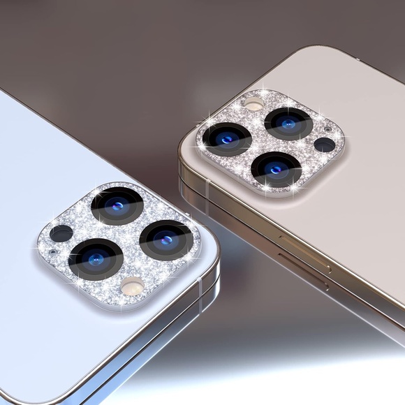 iPhone 13 Pro Glitter Camera Lens Cover + Lens Screen Protector, For 6.1 & 6.7 - Picture 2 of 9
